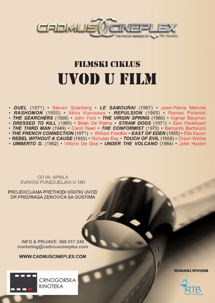 Cadmus Cineplex i Crnogorska kinoteka - UVOD U FILM